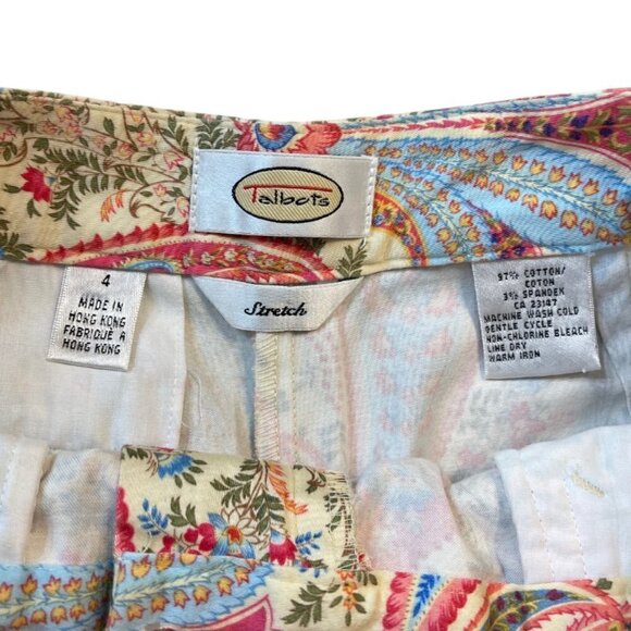 Vintage Talbots Paisley Crop Pants Size 4, Paisley Print,  3 Pockets, Stretch - Picture 6 of 6